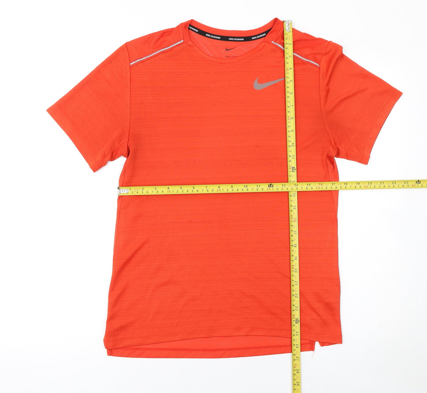 Nike Mens Orange Dri-Fit Running T-Shirt S Short Sleeve Athletic Top