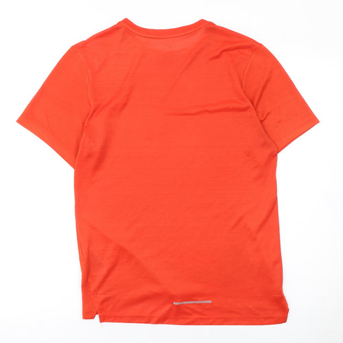 Nike Mens Orange Dri-Fit Running T-Shirt S Short Sleeve Athletic Top