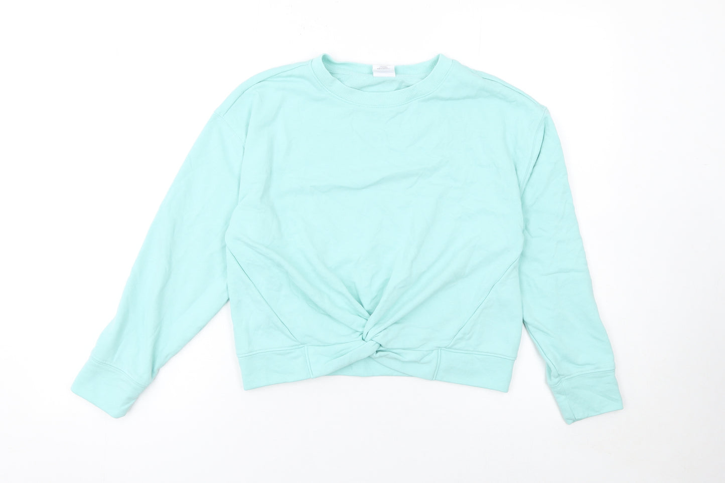 GAP Kids Girls Blue Cotton Pullover Sweatshirt 12 Years Crew Neck