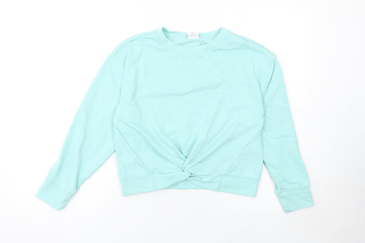 GAP Kids Girls Blue Cotton Pullover Sweatshirt 12 Years Crew Neck