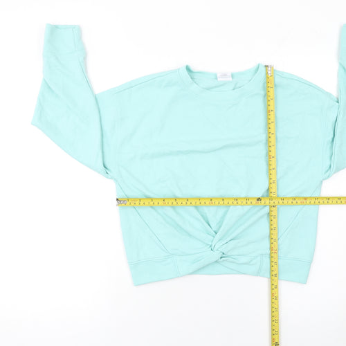 GAP Kids Girls Blue Cotton Pullover Sweatshirt 12 Years Crew Neck