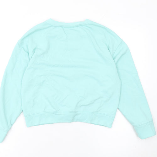 GAP Kids Girls Blue Cotton Pullover Sweatshirt 12 Years Crew Neck