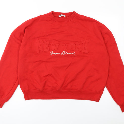 Public Planet Women's Red New York Pullover Sweatshirt Size 8