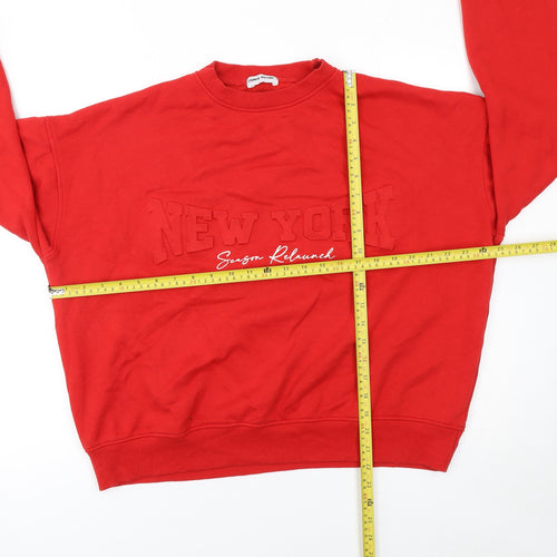 Public Planet Women's Red New York Pullover Sweatshirt Size 8