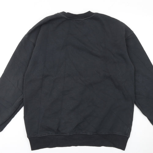 H&M Girls Black Lilo & Stitch Pullover Sweatshirt 10-12 Years Fleece Crew Neck