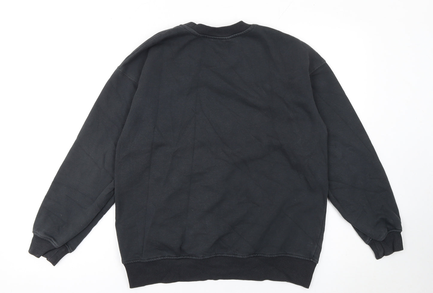 H&M Girls Black Lilo & Stitch Pullover Sweatshirt 10-12 Years Fleece Crew Neck