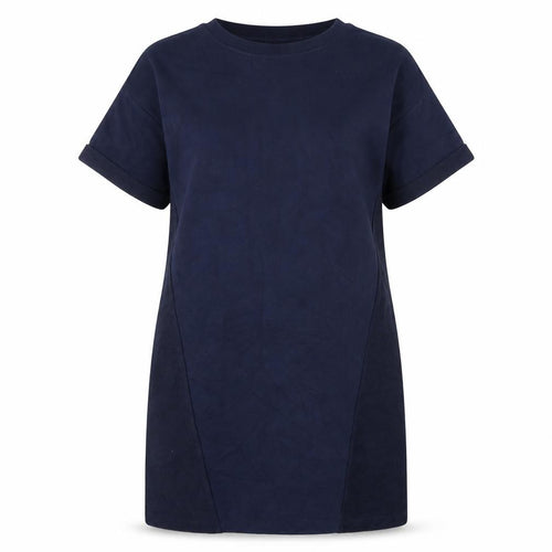 Oliver Bonas Women Blue Cotton T-Shirt Dress UK 6 Short Sleeve