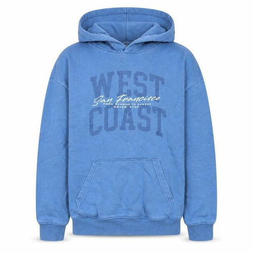 F&F Boys Blue West Coast Pullover Hoodie 11-12 Years Cotton Blend