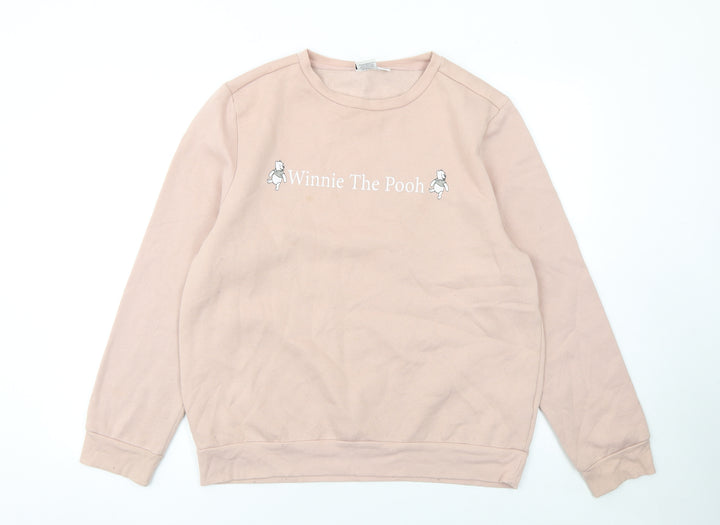Disney Winnie the Pooh Womens Beige Pullover Sweatshirt Size M 12/14