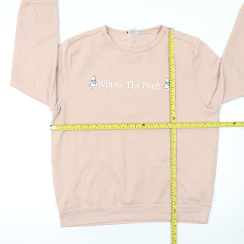 Disney Winnie the Pooh Womens Beige Pullover Sweatshirt Size M 12/14
