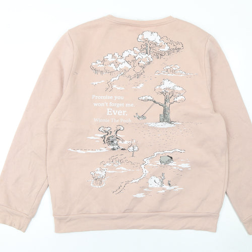 Disney Winnie the Pooh Womens Beige Pullover Sweatshirt Size M 12/14