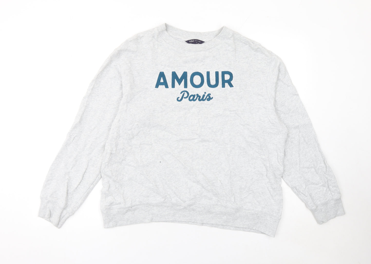 Marks and Spencer Women Grey Amour Paris Pullover Sweatshirt M