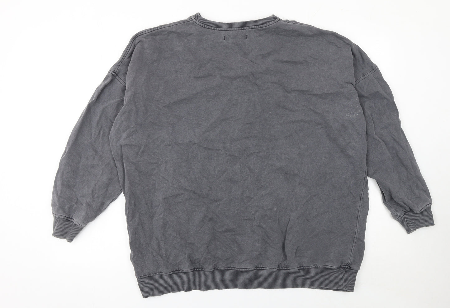 Motel Womens Grey Angel Graphic Pullover Sweatshirt XS