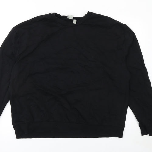 ASOS Womens Black Crew Neck Cotton Pullover Sweatshirt Size 20