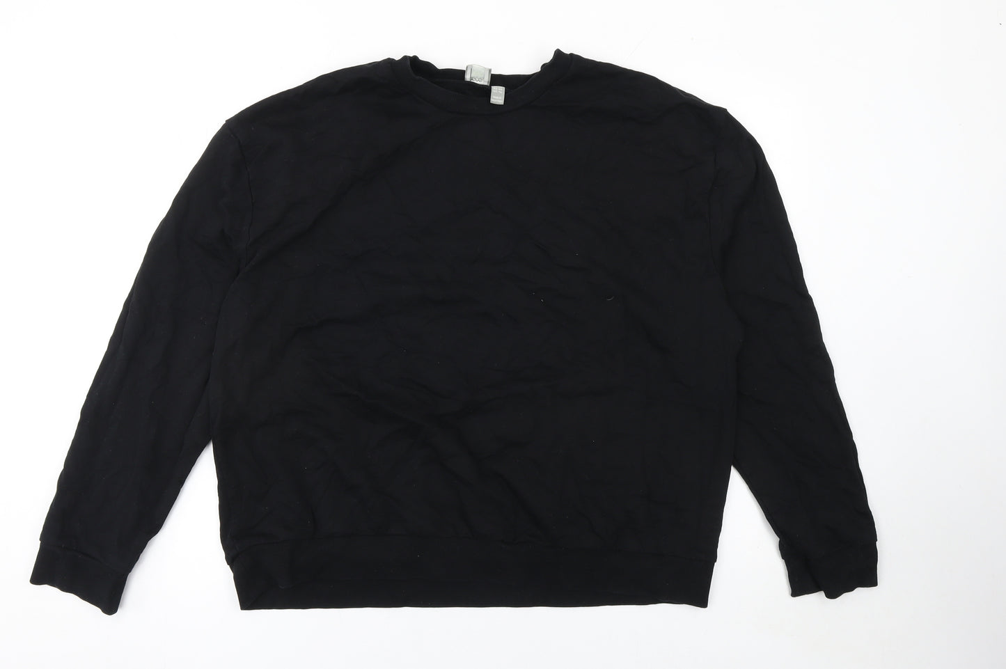 ASOS Womens Black Crew Neck Cotton Pullover Sweatshirt Size 20