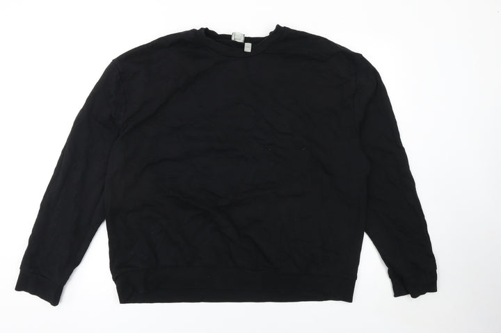 ASOS Womens Black Crew Neck Cotton Pullover Sweatshirt Size 20