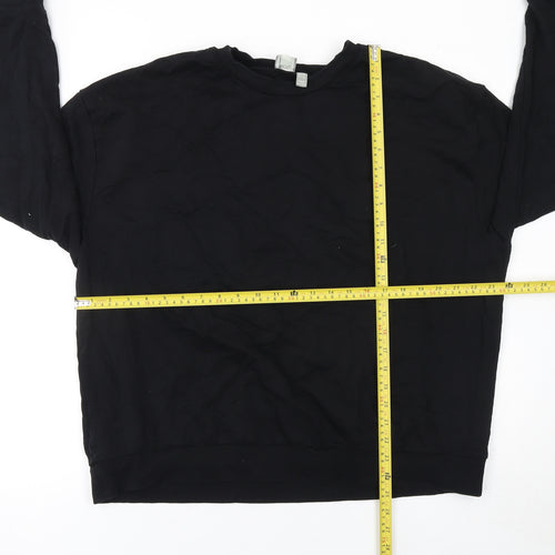 ASOS Womens Black Crew Neck Cotton Pullover Sweatshirt Size 20