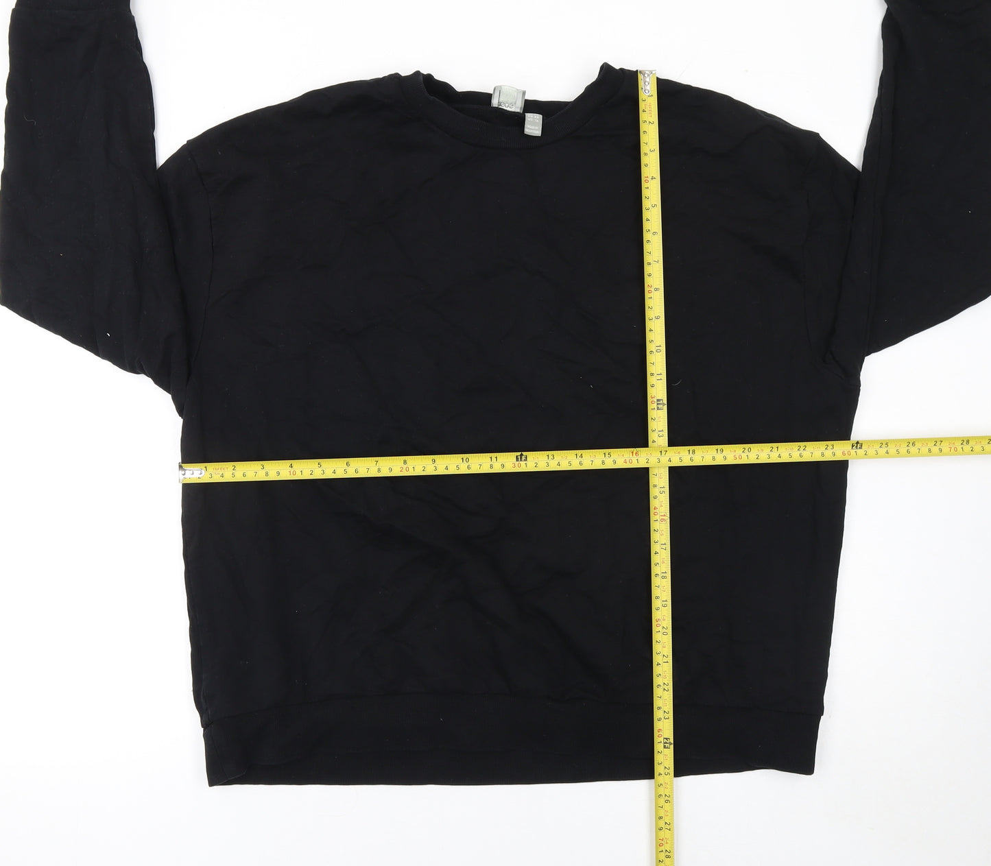 ASOS Womens Black Crew Neck Cotton Pullover Sweatshirt Size 20