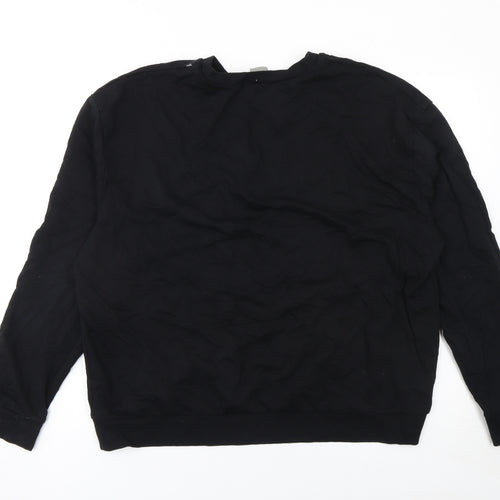 ASOS Womens Black Crew Neck Cotton Pullover Sweatshirt Size 20