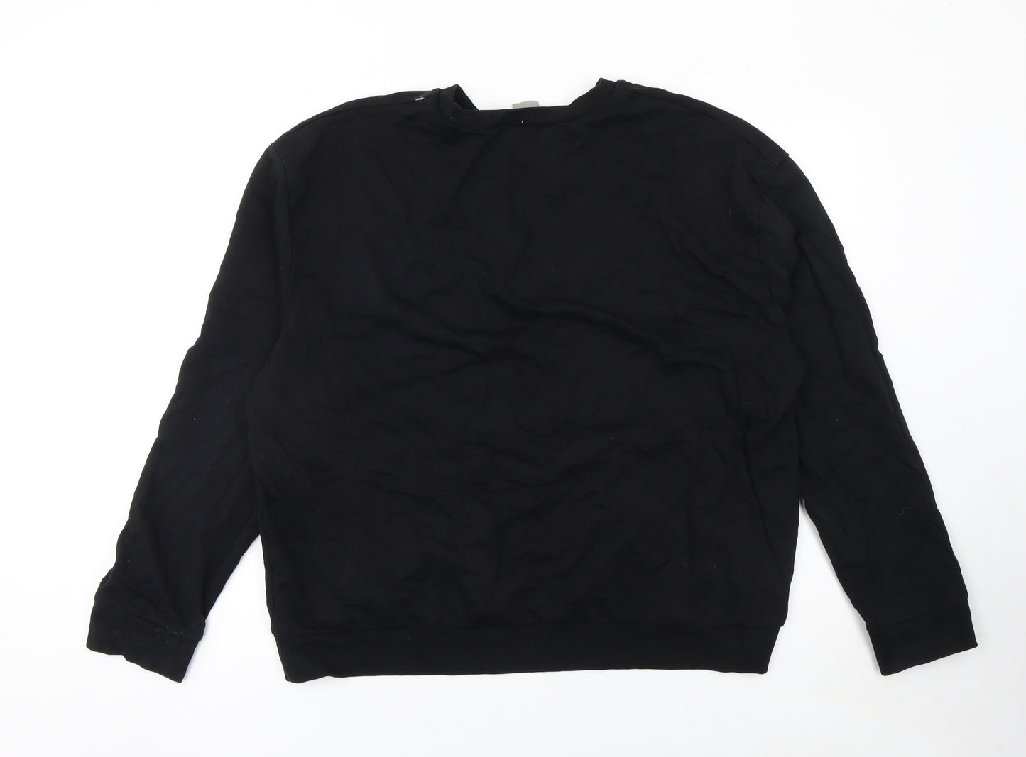 ASOS Womens Black Crew Neck Cotton Pullover Sweatshirt Size 20
