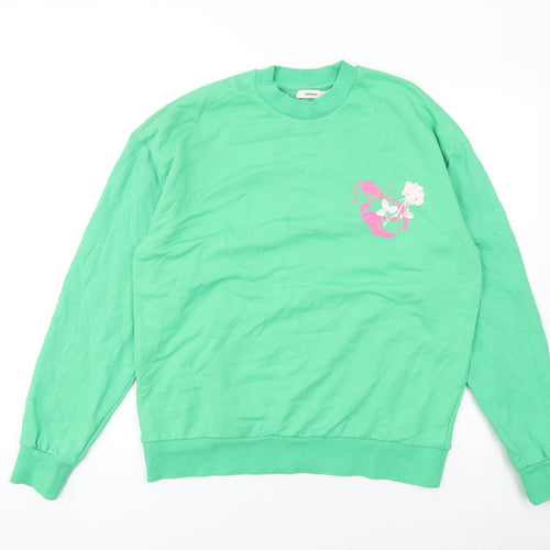 Pangaia Womens Green Crew Neck Pullover Sweatshirt M Future Nostalgia