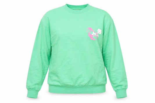 Pangaia Womens Green Crew Neck Pullover Sweatshirt M Future Nostalgia