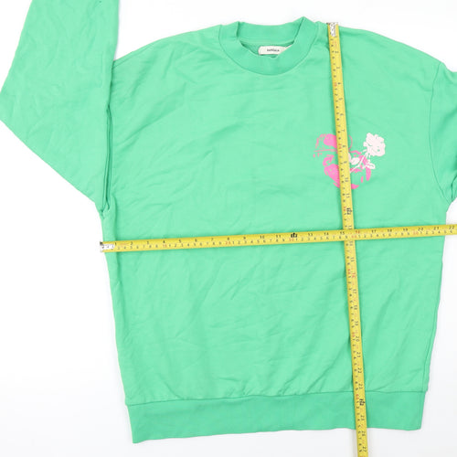 Pangaia Womens Green Crew Neck Pullover Sweatshirt M Future Nostalgia