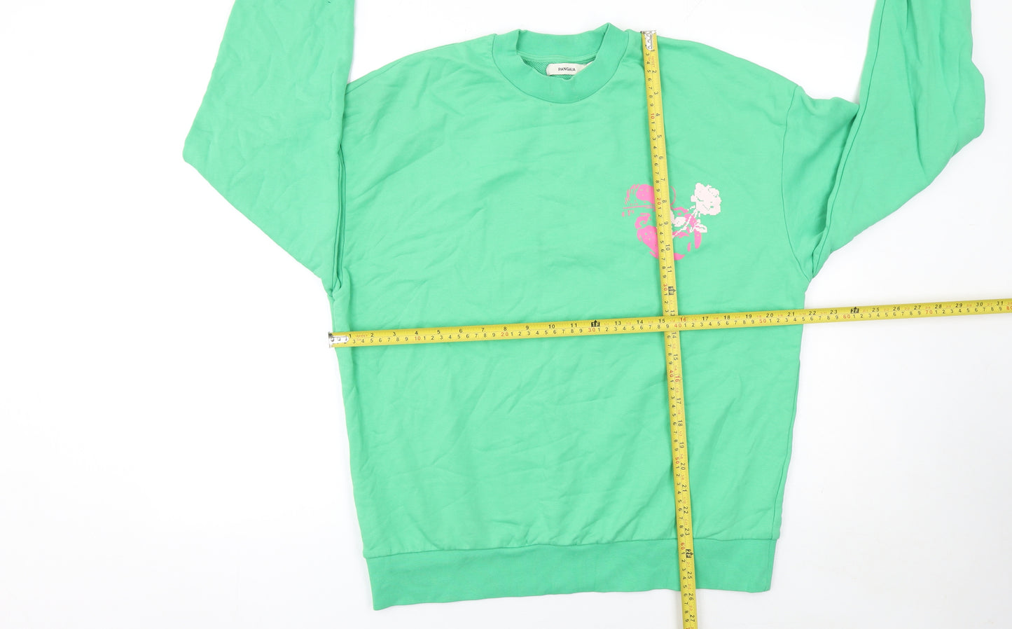 Pangaia Womens Green Crew Neck Pullover Sweatshirt M Future Nostalgia