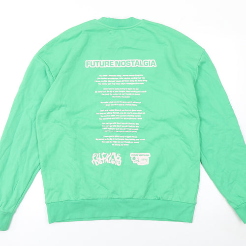 Pangaia Womens Green Crew Neck Pullover Sweatshirt M Future Nostalgia