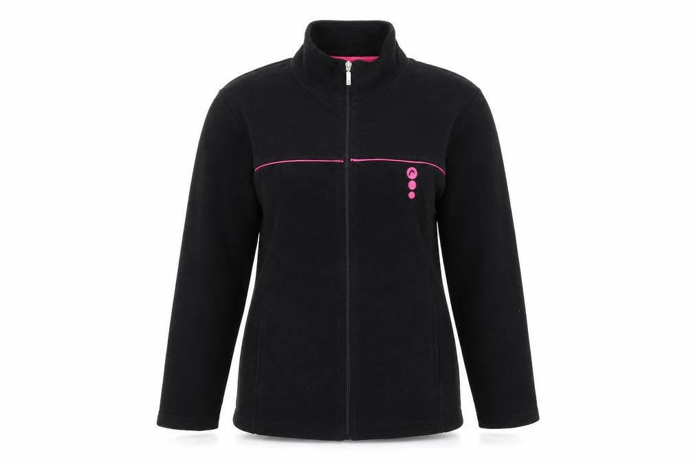 Front view of HEAD Women's Black, size 12, Fleece Full Zip Active Jacket