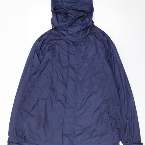Rock Ice Men's Blue Hooded Waterproof Windproof Jacket L