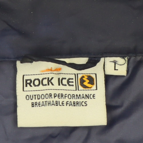 Rock Ice Men's Blue Hooded Waterproof Windproof Jacket L