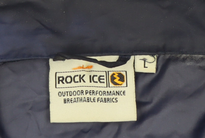 Rock Ice Men's Blue Hooded Waterproof Windproof Jacket L