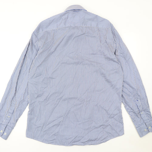 Remus Uomo Men's Blue Striped Tapered Dress Shirt Size 16.5 L