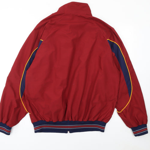 Errea Men’s Red Track Sports Jacket L Full Zip Stand Collar