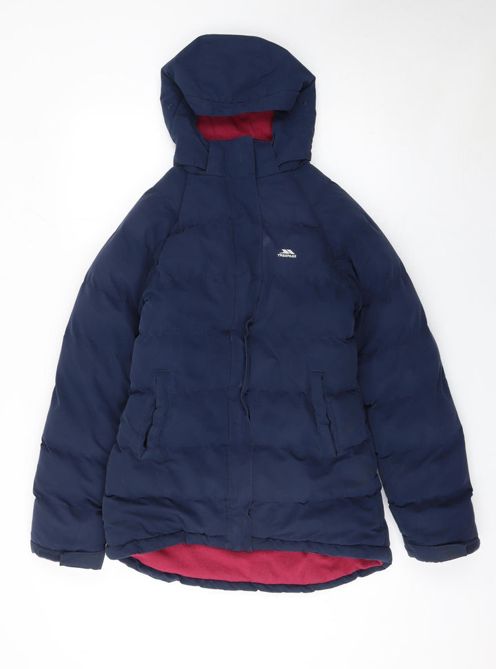 Trespass Girls Blue Waterproof Hooded Puffer Jacket 11-12 Years