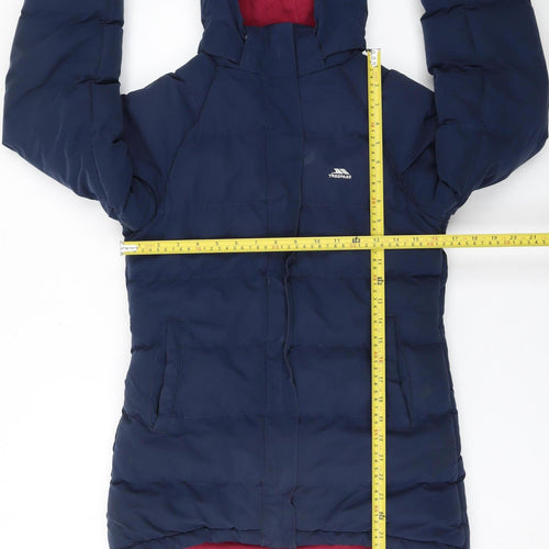 Trespass Girls Blue Waterproof Hooded Puffer Jacket 11-12 Years