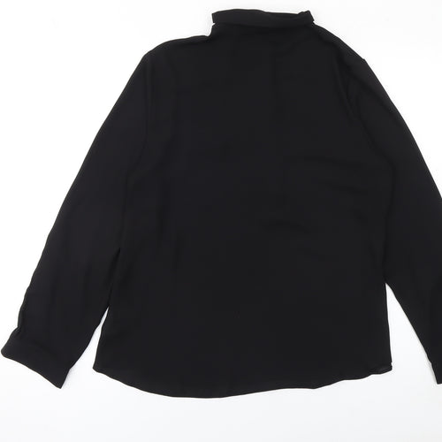 Dorothy Perkins Women's Black Long Sleeve Collared Blouse Size 12