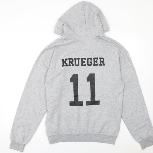 Jerzees Mens Grey Lakes United FC Pullover Hoodie Size M Regular Fit