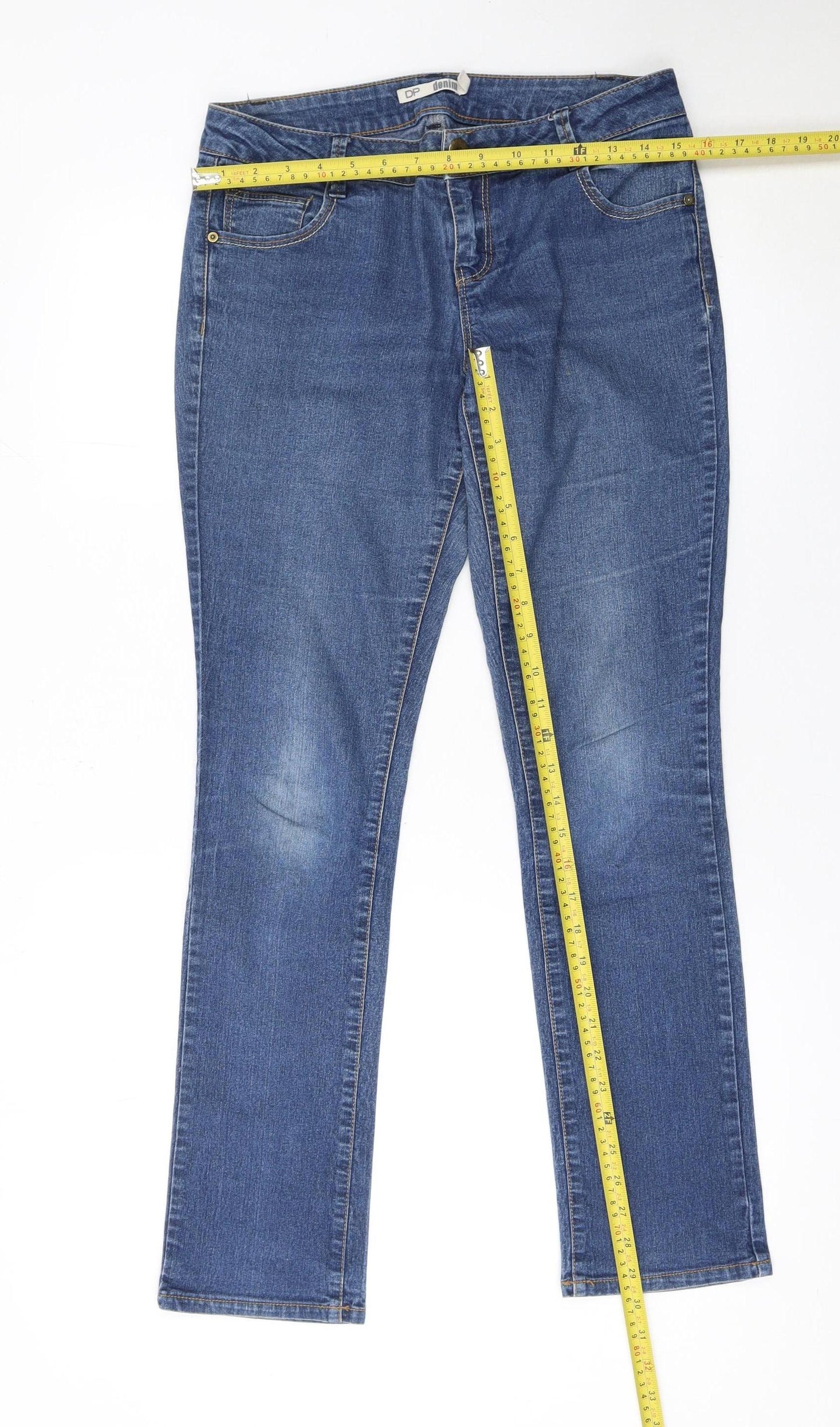 Dorothy Perkins Women’s Blue Straight Mid-Rise Stretch Jeans Size 10