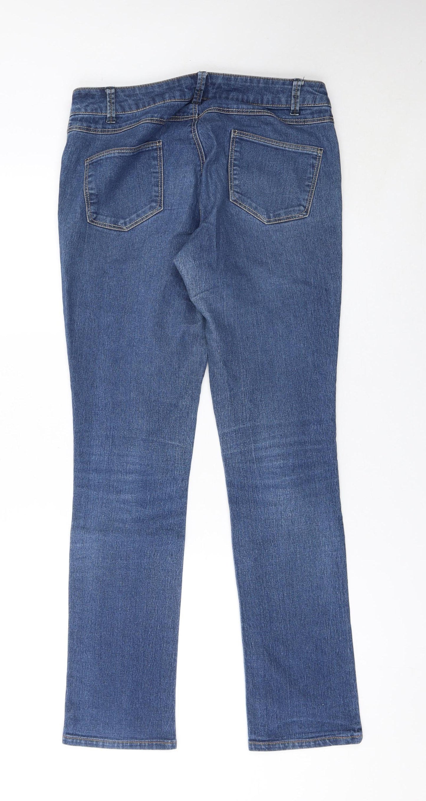 Dorothy Perkins Women’s Blue Straight Mid-Rise Stretch Jeans Size 10
