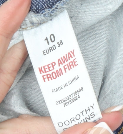 Dorothy Perkins Women’s Blue Straight Mid-Rise Stretch Jeans Size 10