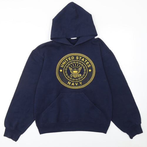 Soffe Womens Navy Blue US Navy Pullover Hoodie Size S Cotton Blend