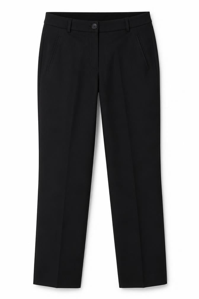 Front view of More & More women’s black, size UK 10, straight leg tailored trousers