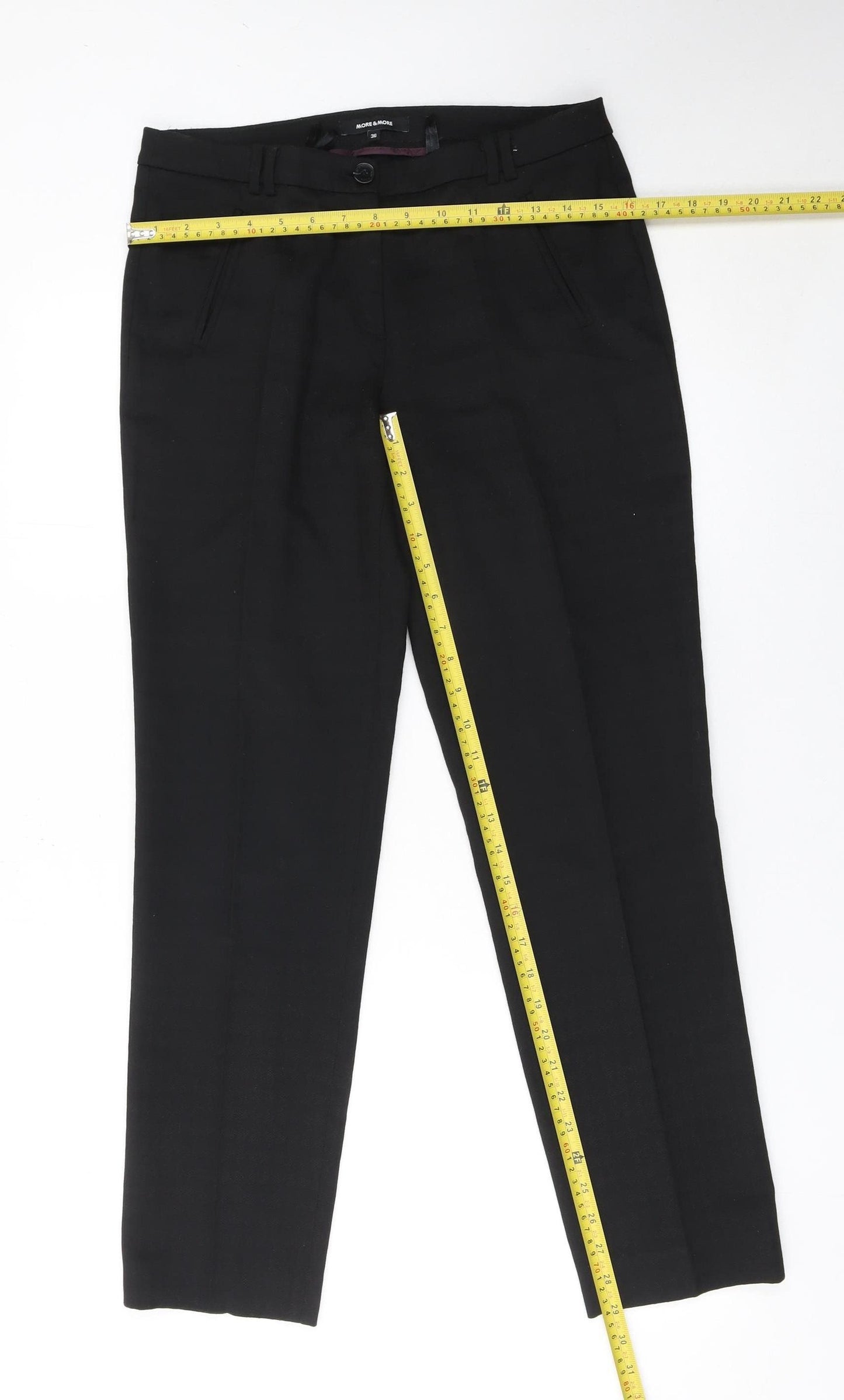 More & More Womens Black Size 10 Straight Leg Tailored Trousers