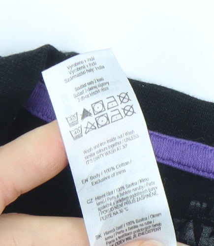 Marvel Black Panther Wakanda Forever Men's Black Cotton T-Shirt Size S