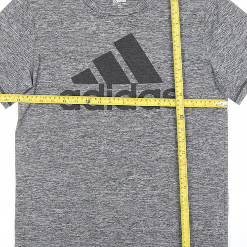 Adidas Women's Grey Short Sleeve Active T-Shirt Size L