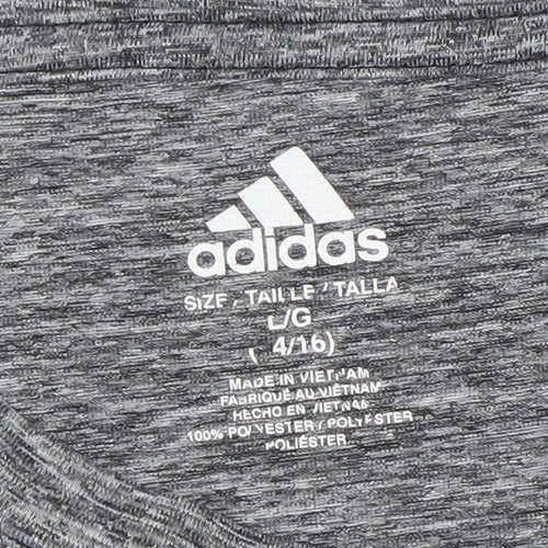 Adidas Women's Grey Short Sleeve Active T-Shirt Size L