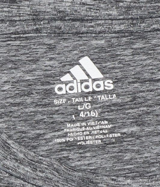Adidas Women's Grey Short Sleeve Active T-Shirt Size L