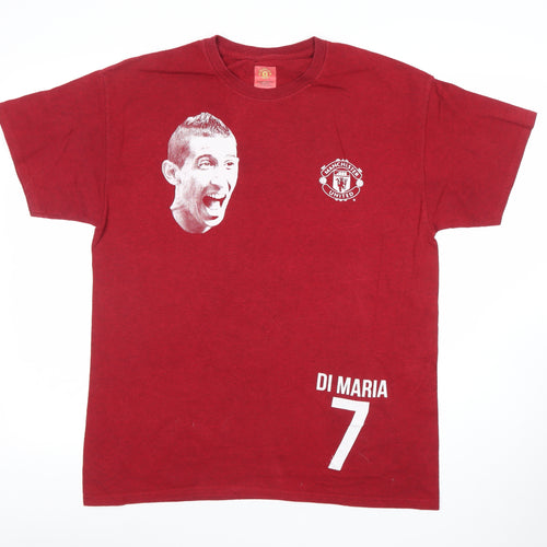 Manchester United Men’s Red Di Maria 7 Graphic T-Shirt Size L